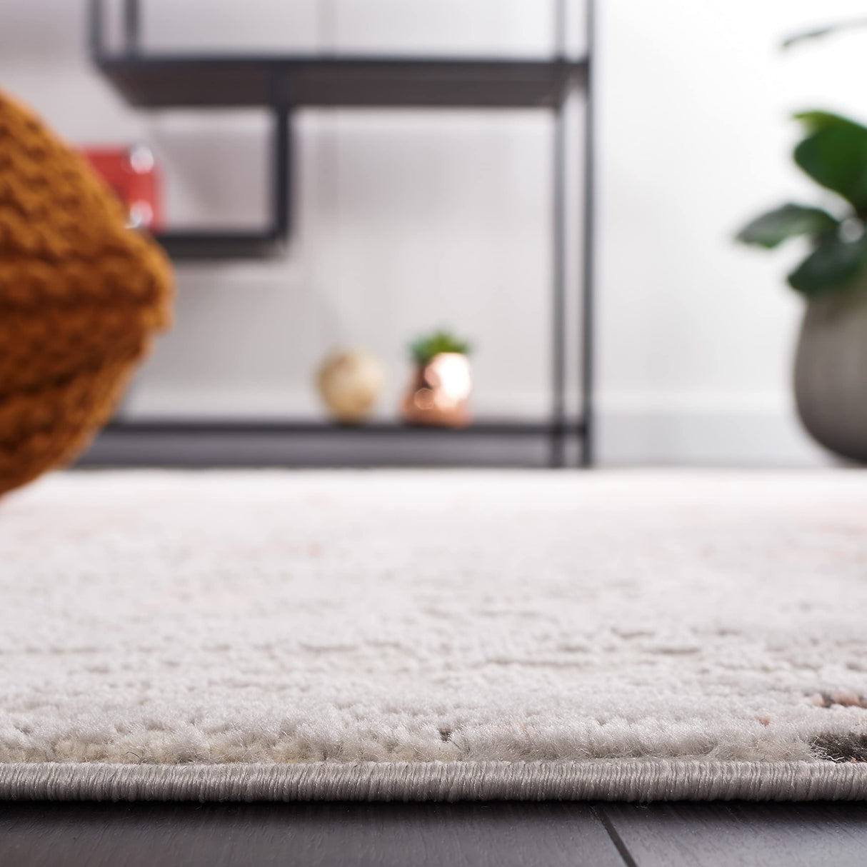 Shivan Collection Area Rug - 8' x 10', Grey & Rose, Modern Abstract Design