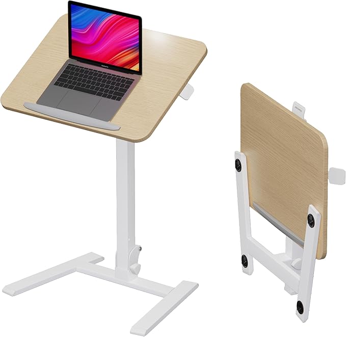 Mobile Folding Desk 25 Inch - No Assembly Sit-Stand Desk,Height Adjustable Rolling