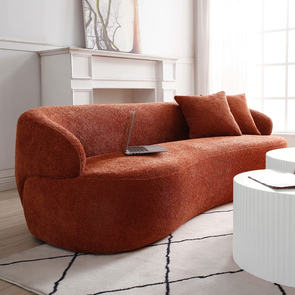 Sofa Couch, 86.6" 3-Seater Modern Boucle Sectional Sofa Couch