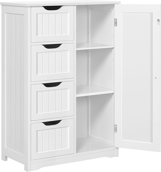 Bathroom Cabinet with Open Shelf, Large Pantry Cabinet with Doors