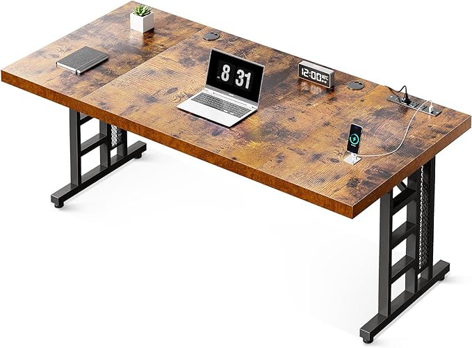 71 Inch Executive Desk with USB Ports, Computer Office Desk