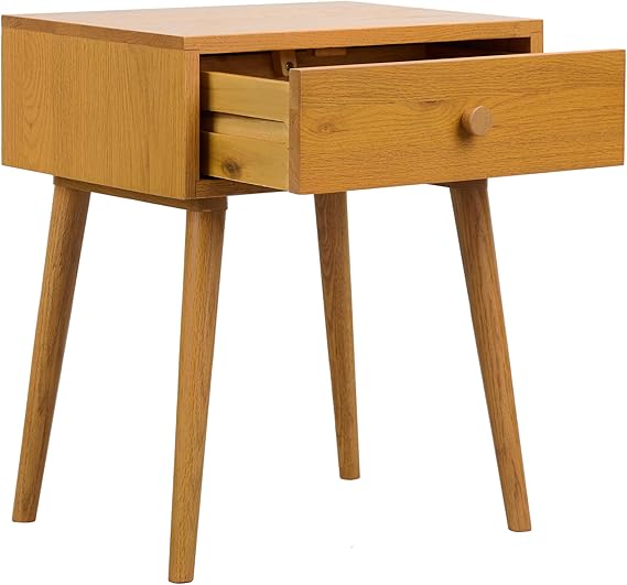 Solid Wood Nightstand with Drawer