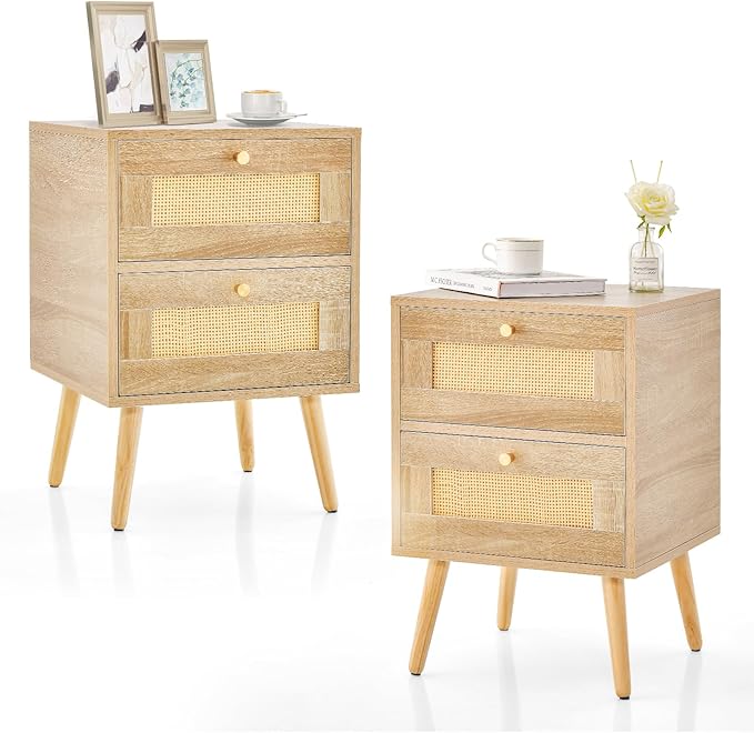 Birch Modern Side Table, Bedside or Night Stand