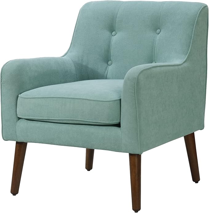 Ryder Mid Century Modern Steel Gray Woven Fabric Tufted Armchair