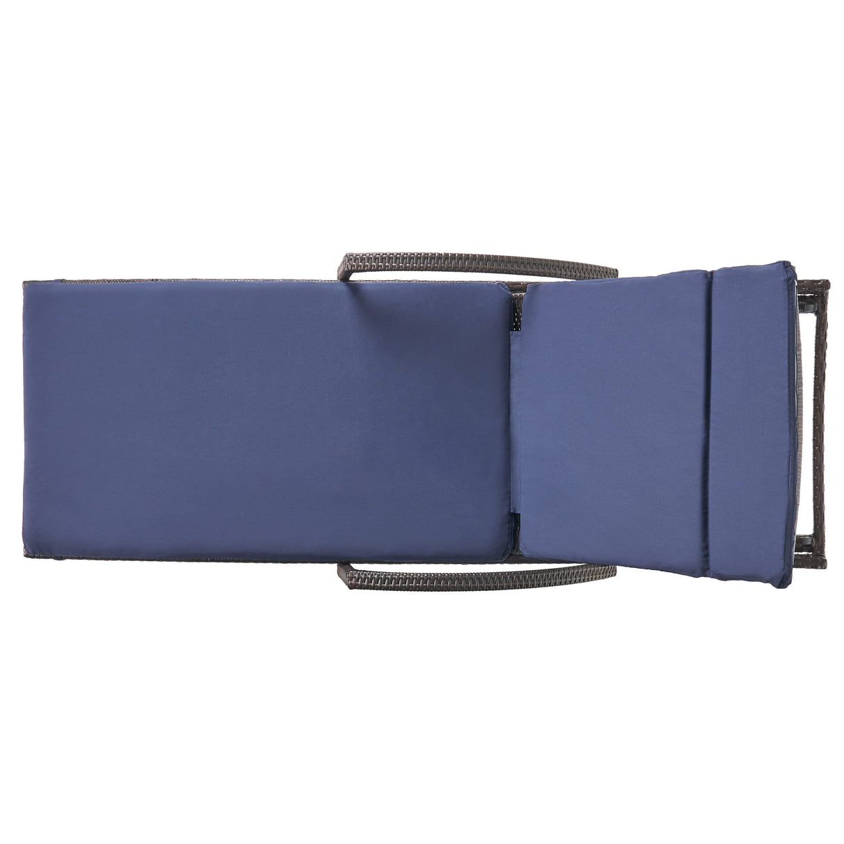 Christopher Knight Home Salem Outdoor Wicker Adjustable Chaise Lounge with Arms, with Cushion, Multibrown / Navy Blue