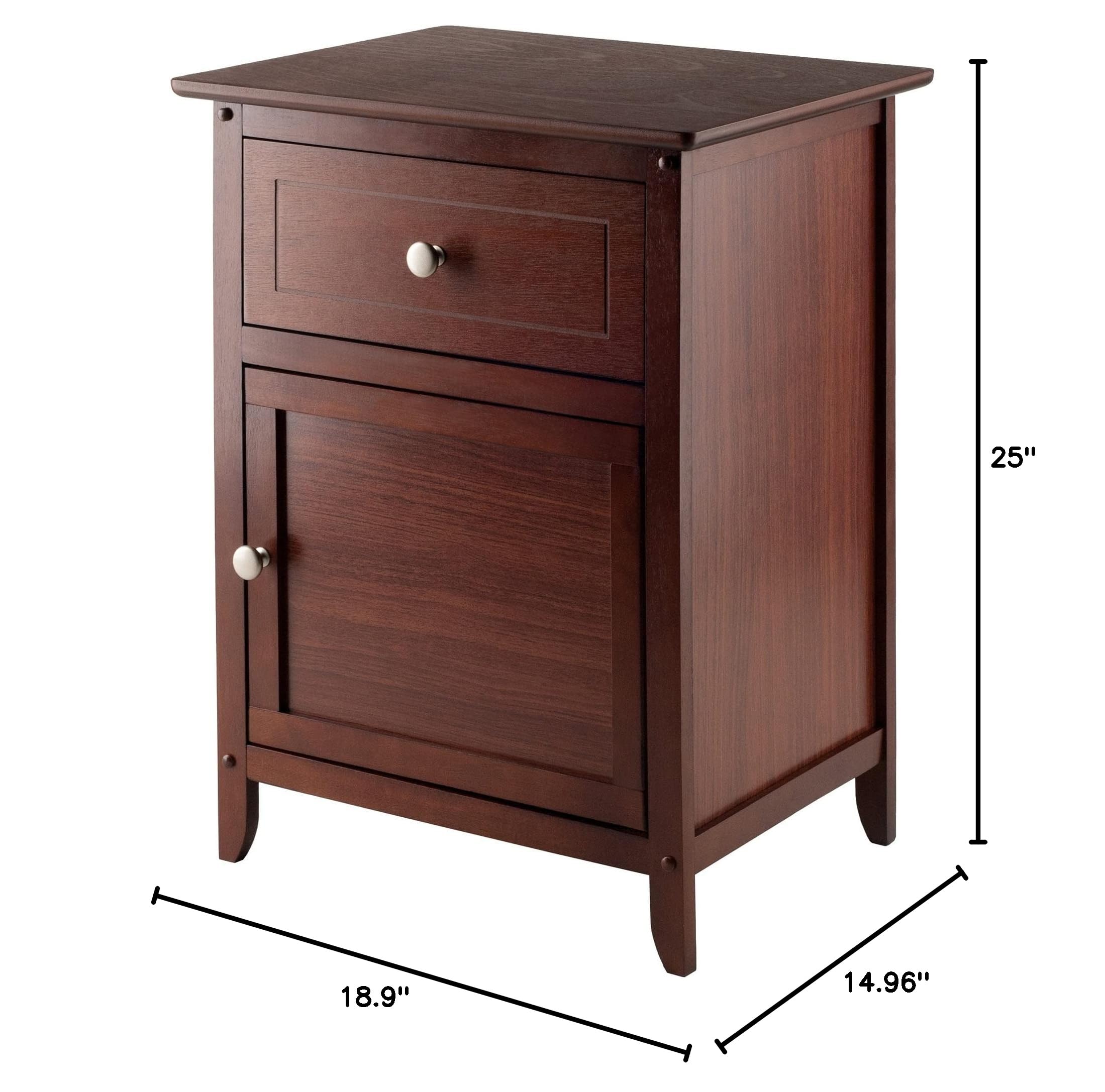 25 x 18.9 x 14.96-Inch Wood Night Stand/Accent Table, Brown (94215)