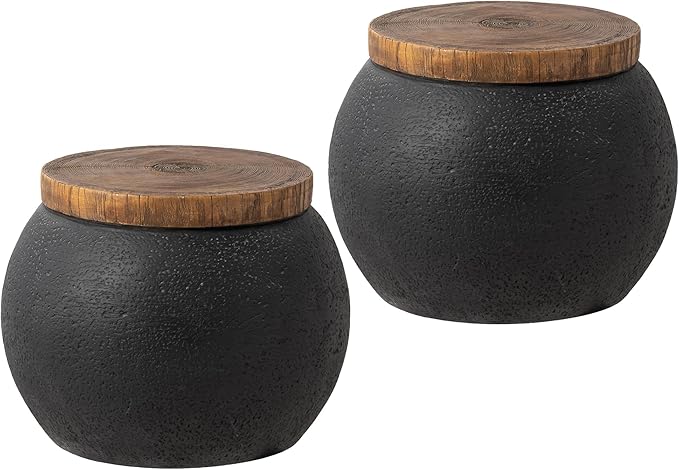 Outdoor Accent Table, 13" W Hourglass Shaped Outdoor Side Table for Patio