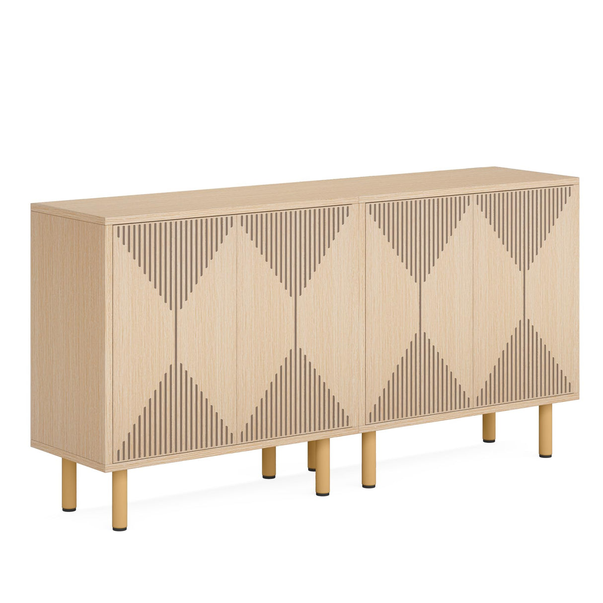 Modern Natural Storage Cabinet, Freestanding Floor Cabinet