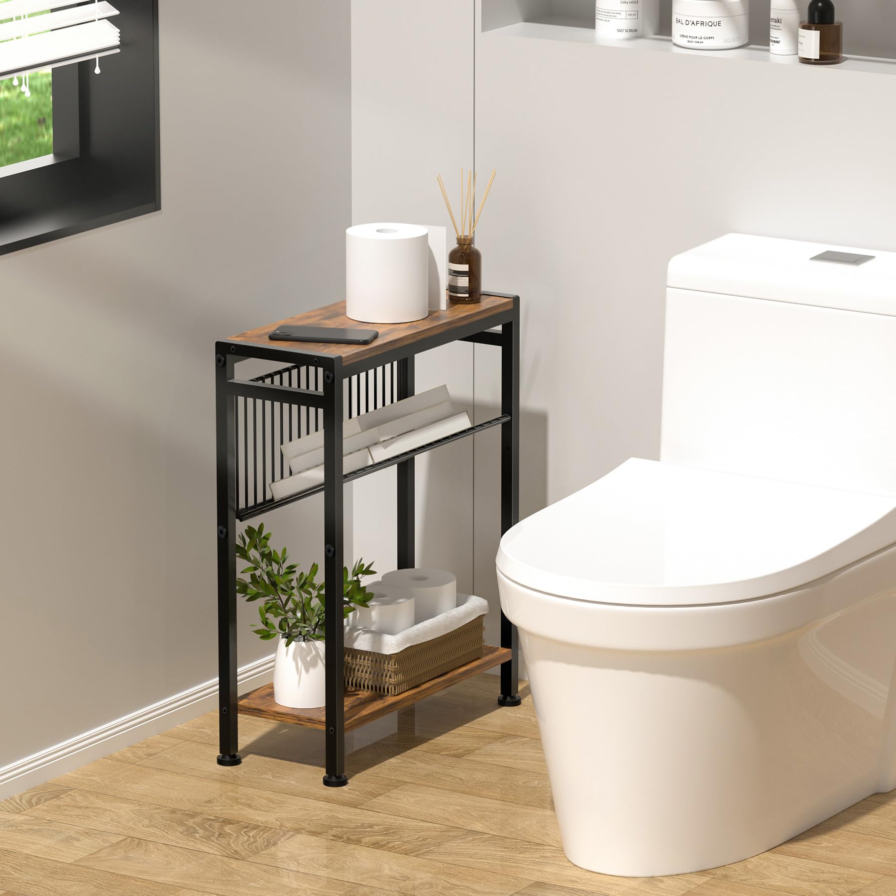 SlimFit 3-Tier Snack & Side Table with Magazine Rack