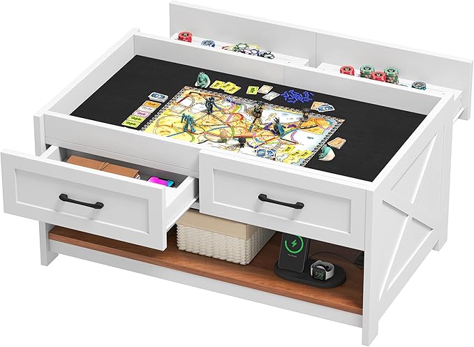Board Game Table Living Room: 3-in-1 Game & Puzzle Table with Play Mat