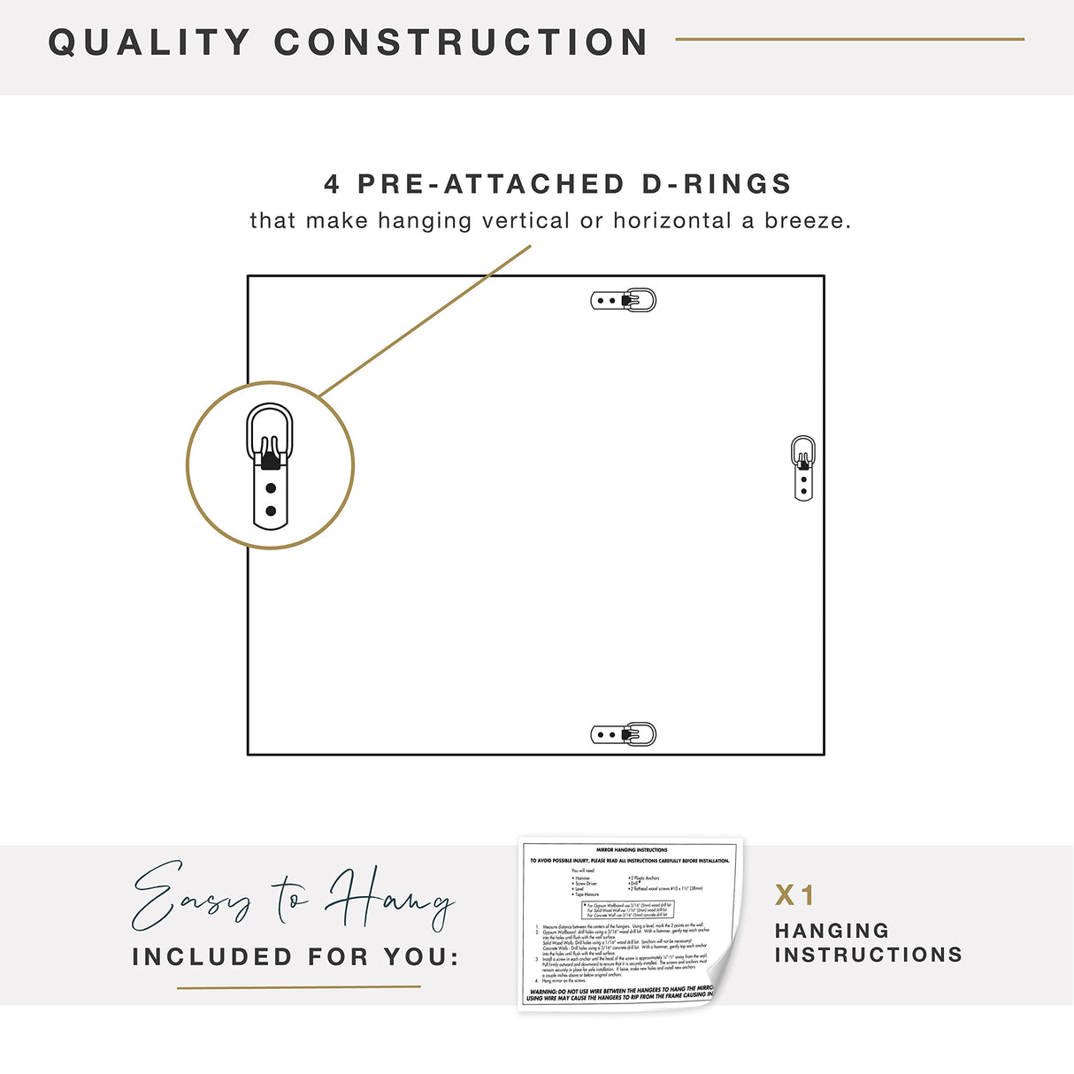 24x36 Inch Beaded Rectangular Wall Mirror, 30.25x42.25 Inch Overall Size