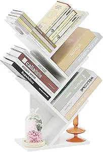 4-Tier Tree Bookshelf – Space-Saving Wooden Bookcase for Modern Storage