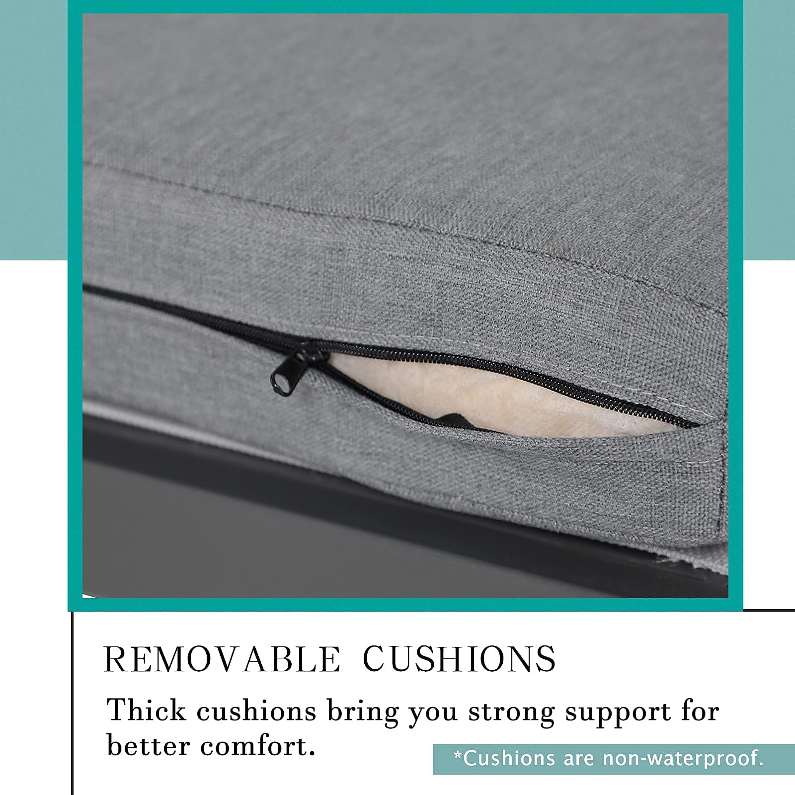 Outdoor Patio Furniture Set with Chaise Lounge, Aluminum Sofa Set for Porch Garden