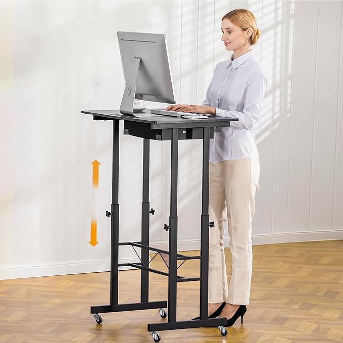 Small Standing Desk Adjustable Height Small Computer Desk Mobile Portable