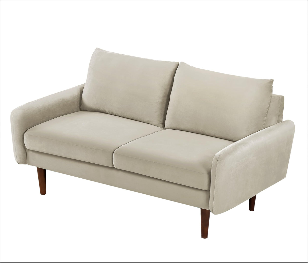 Direct Kent Velvet Loveseat Sofa for Modern Living Rooms and Compact Spaces