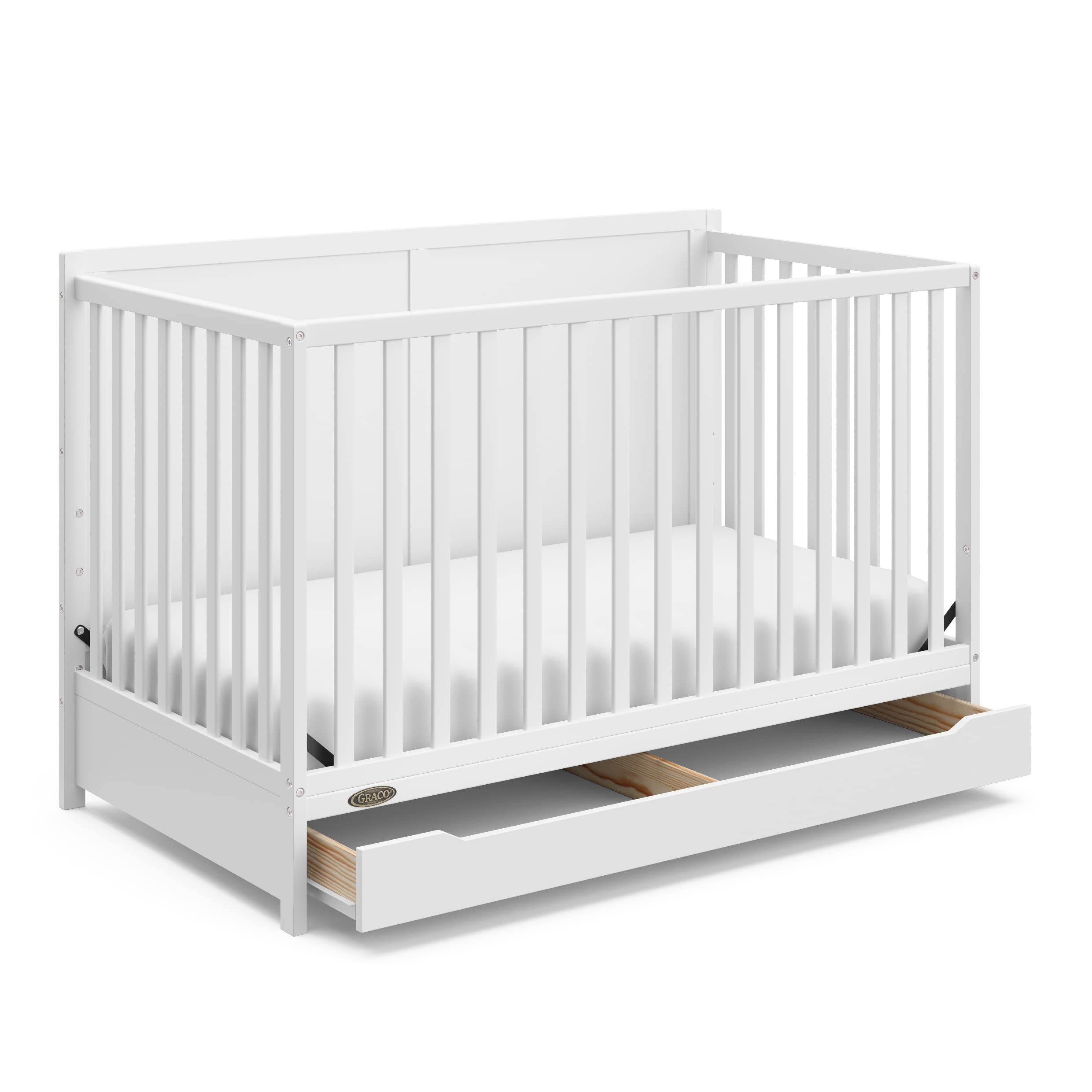 Melrose 5-in-1 Convertible Crib with Drawer (White)