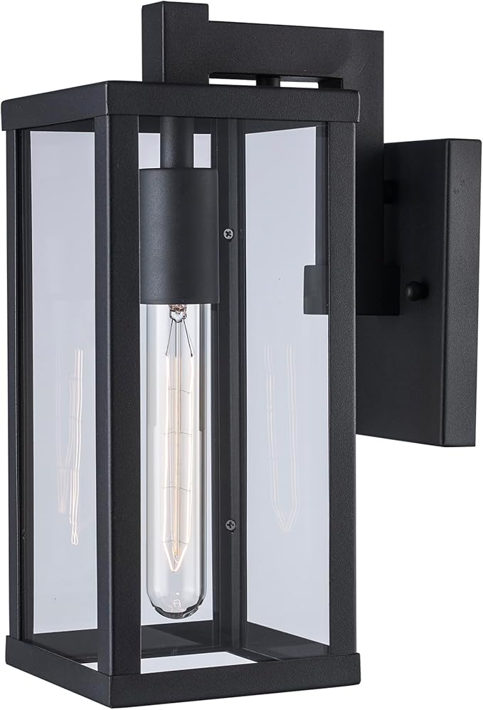 Lighting 40381 BK Outdoor Avalon 14.5" Wall Lantern, Black