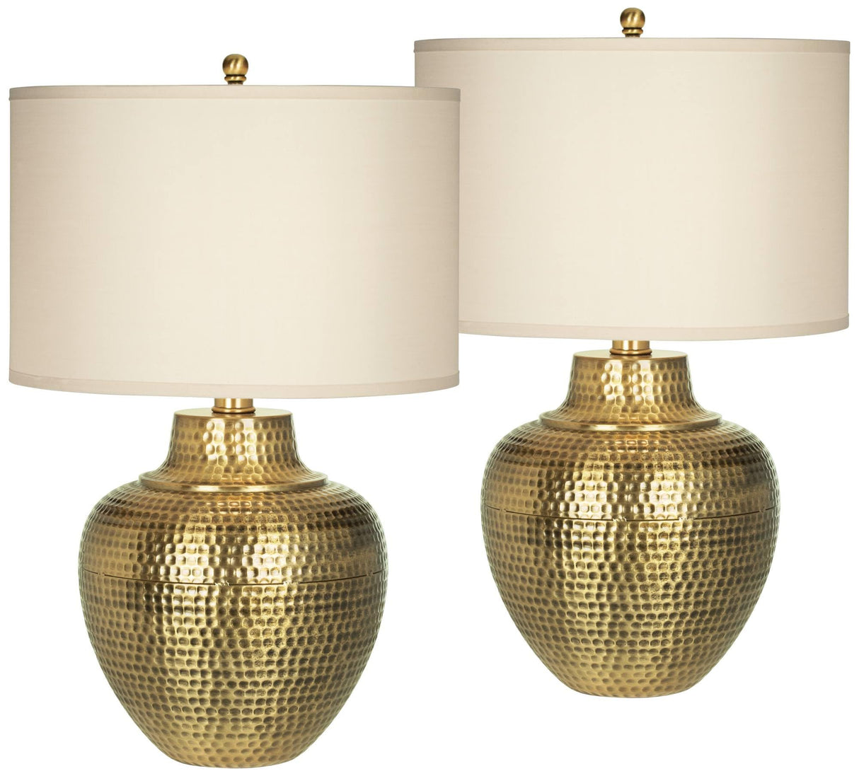 Maison Loft Rustic Farmhouse Table Lamps 27" Tall Set of 2 Antique Brass