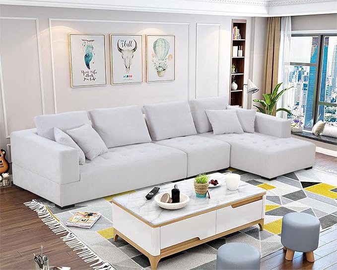 3 Piece Sectional Sofa 111.5" Set Living Room Furniture Set, Modern Couch