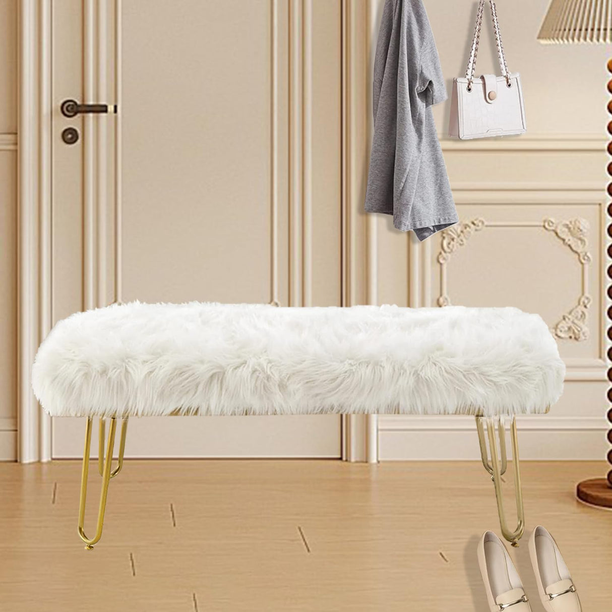 Ottoman Bench, Modern Upholstered End of Bed Bench