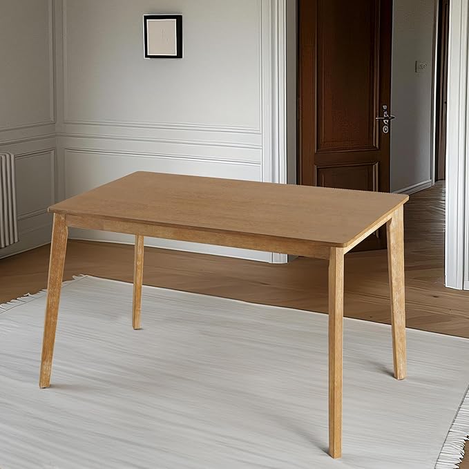 Dining Table Set for 4, Wooden Dining Roon Table and Solid Wood Chairs, 5-Piece Modern