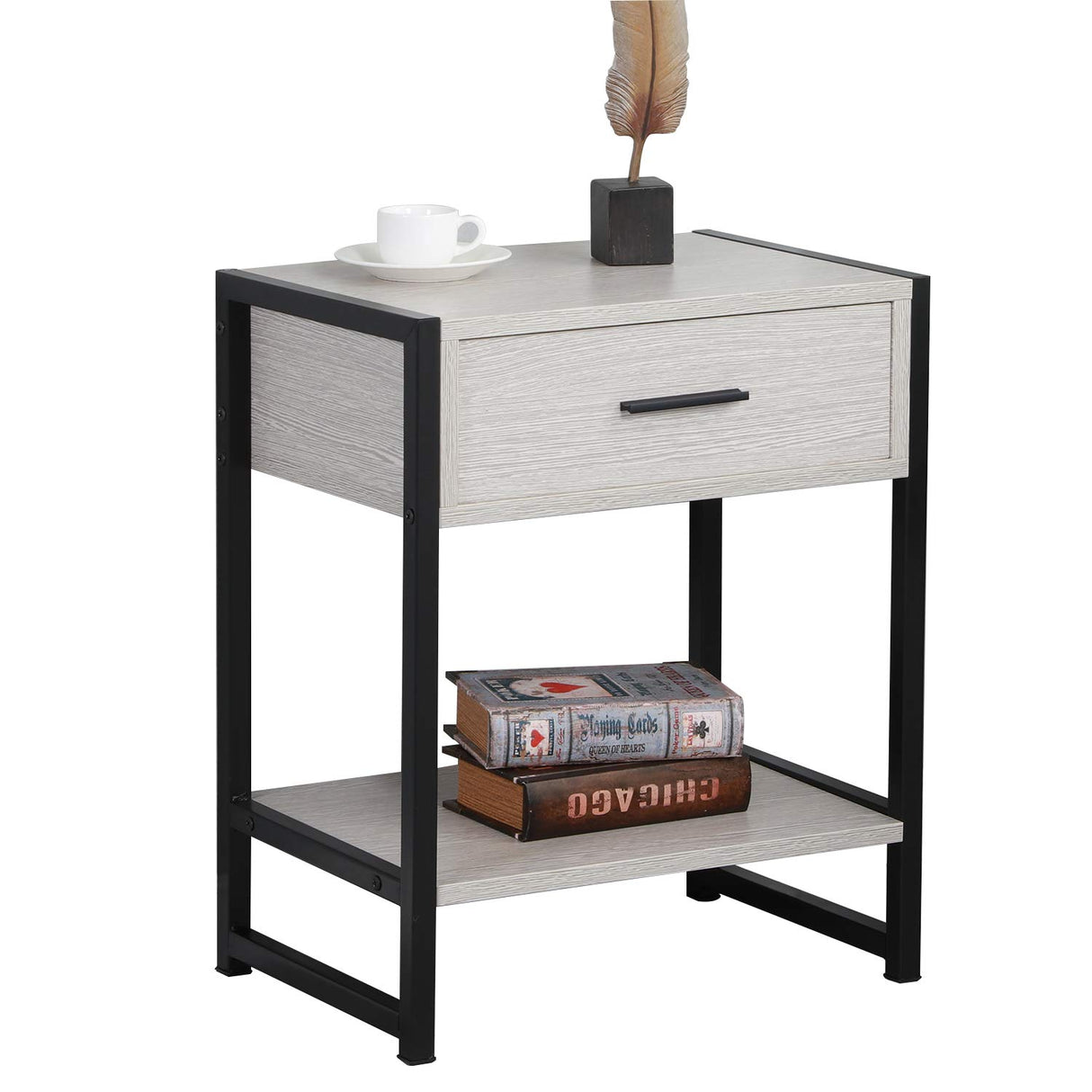 End Table Night Stand Bedside Table with Drawer Telephone Side Table Small Corner