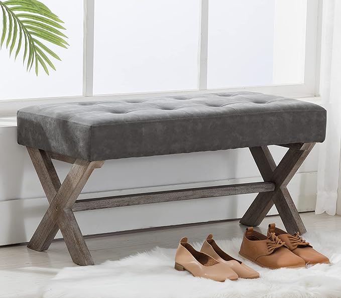 Fabric Upholstered Entryway Bench Seat, 36 inch Bedroom Bench