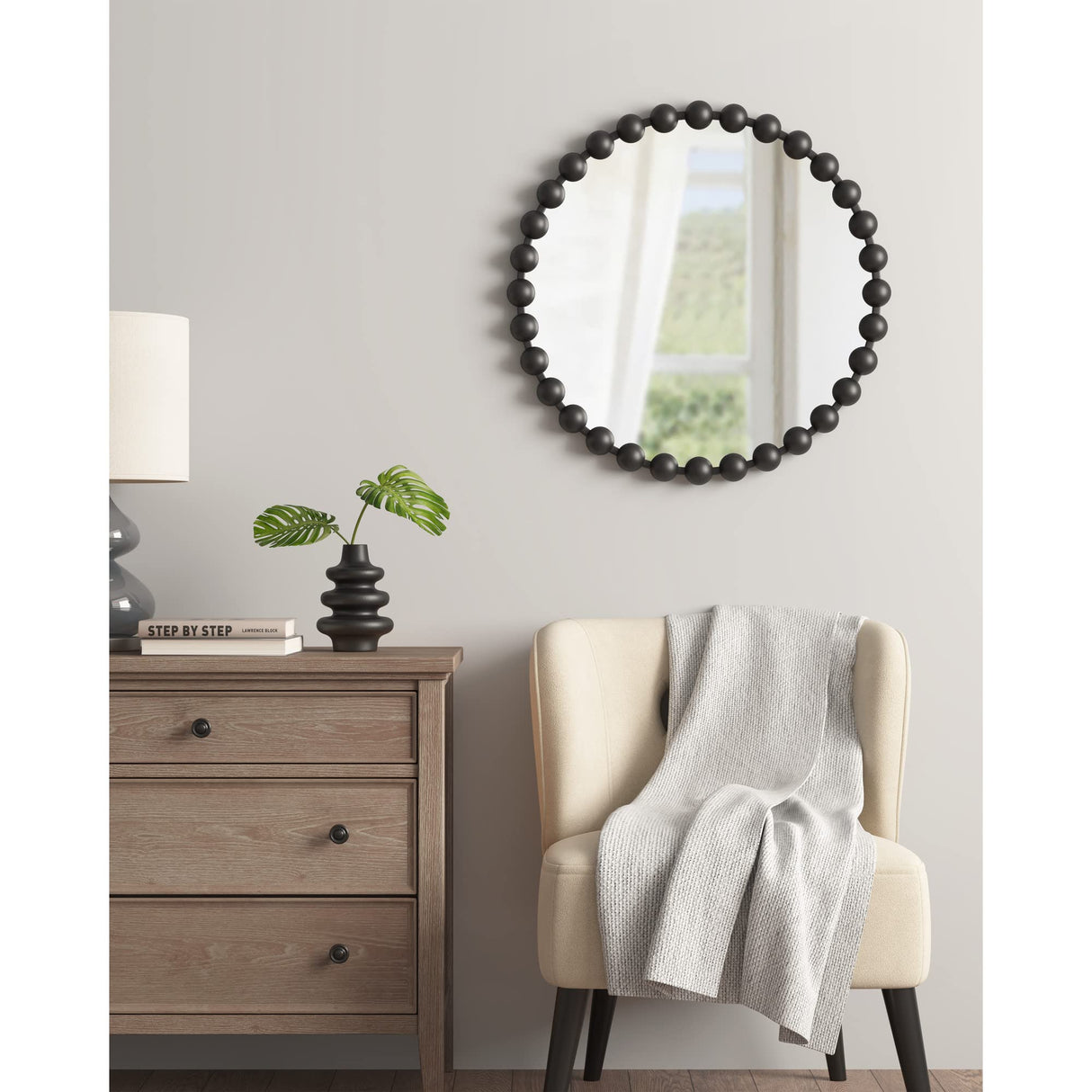 Wall Décor Marlowe Metal Spherical Frame Round Mirror