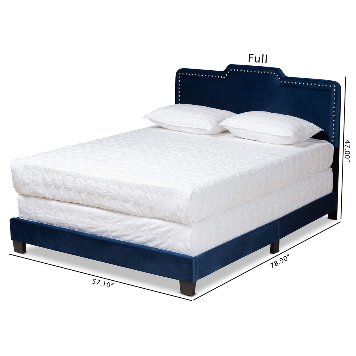 Benjen Beds (Box Spring Required), Queen, Navy Blue/Black