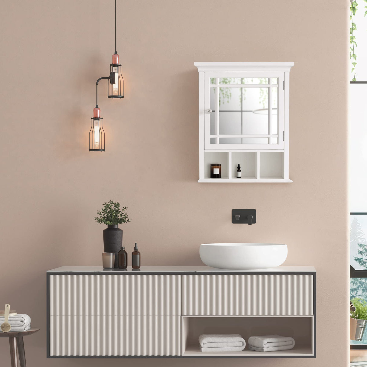 Neal Wooden Over The Toilet Bathroom Removable Wall Medicine Cabinet