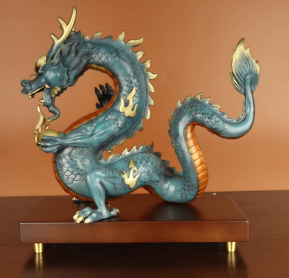Pure Copper Dragon Statues - Dragon Figurine, Chinese Dragon Statue, Dragon Decor