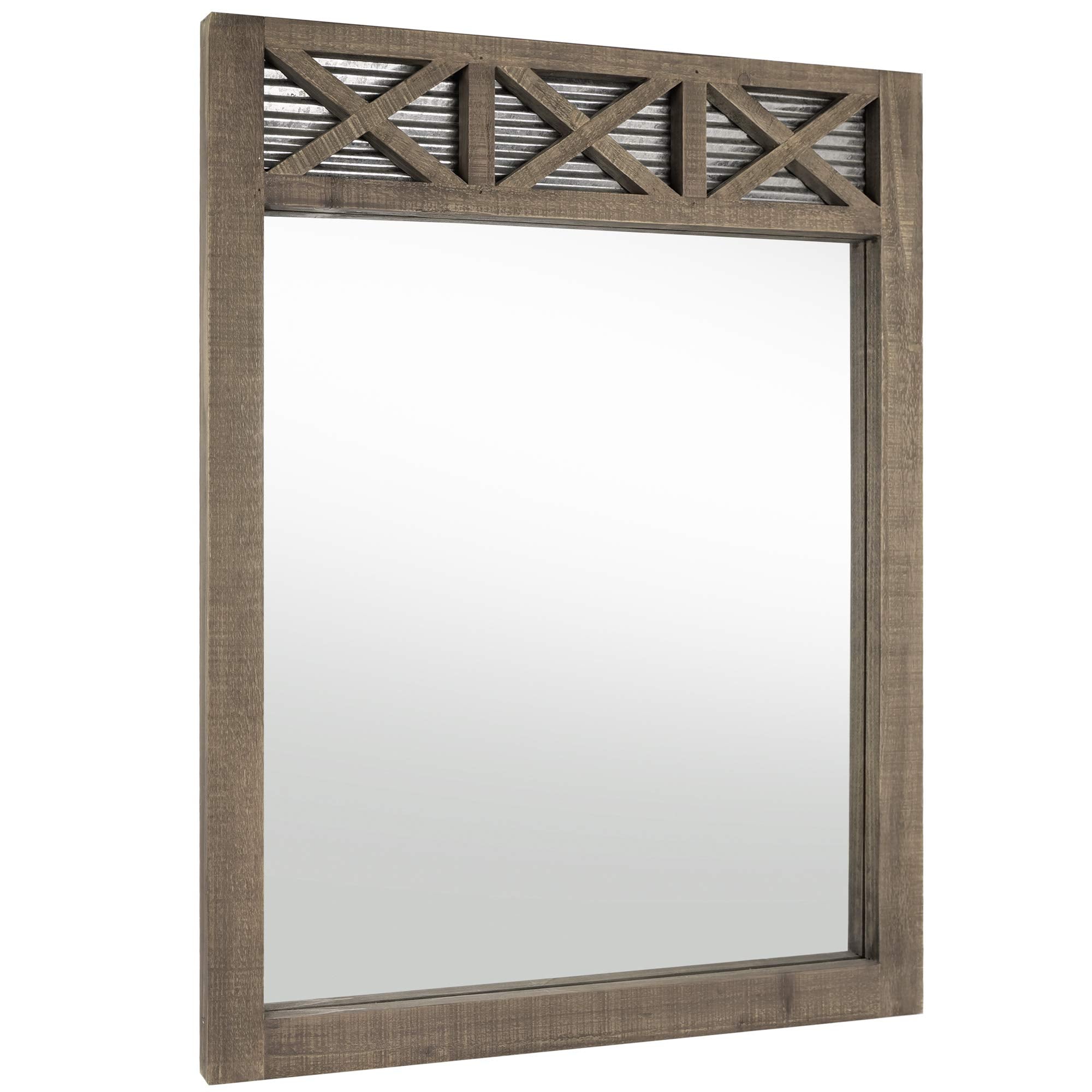 Farmhouse Bathroom Mirror - Rustic Mirror - Vanity, Bathroom and Bedroom Mirror