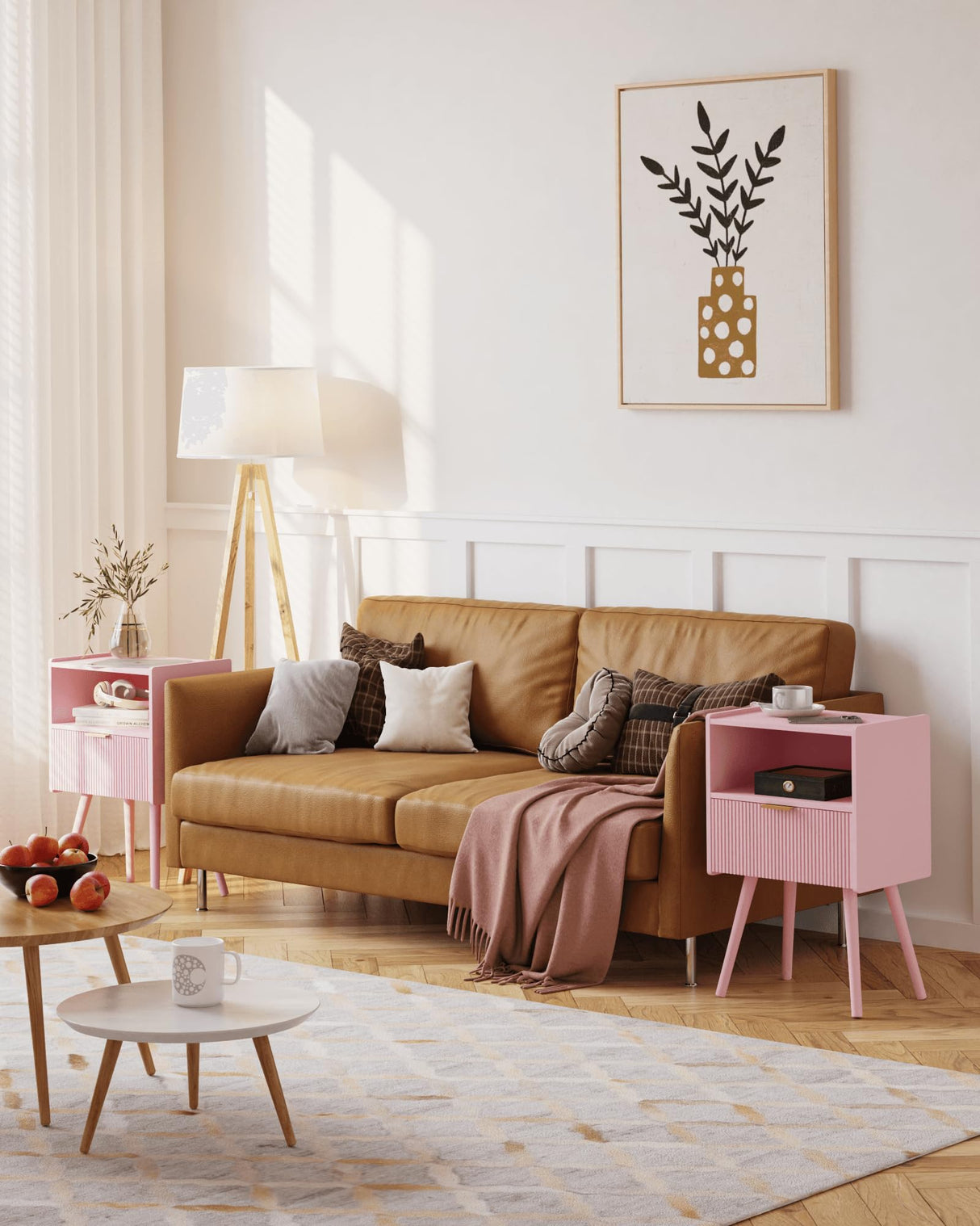 Bedside Table with Storage Drawer