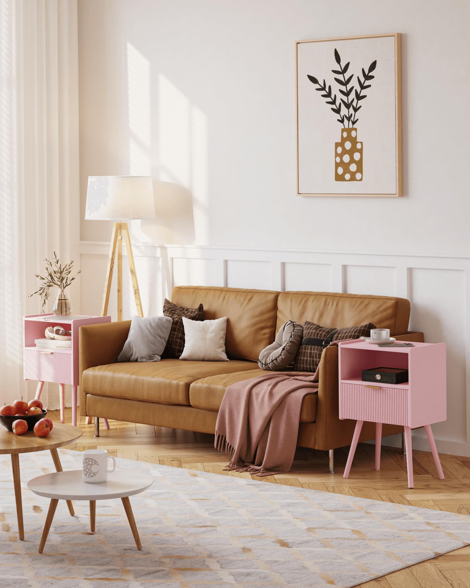 Bedside Table with Storage Drawer