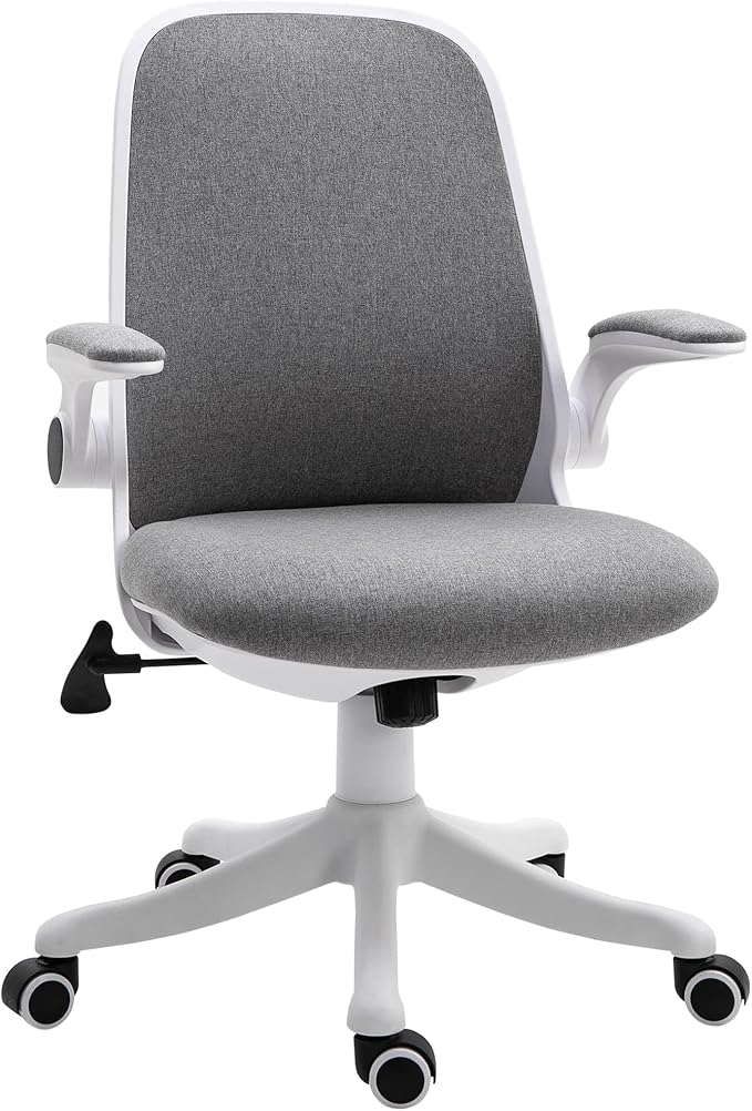 Linen-Touch Fabric Office Chair Swivel Task Chair with Adjustable Lumbar Support