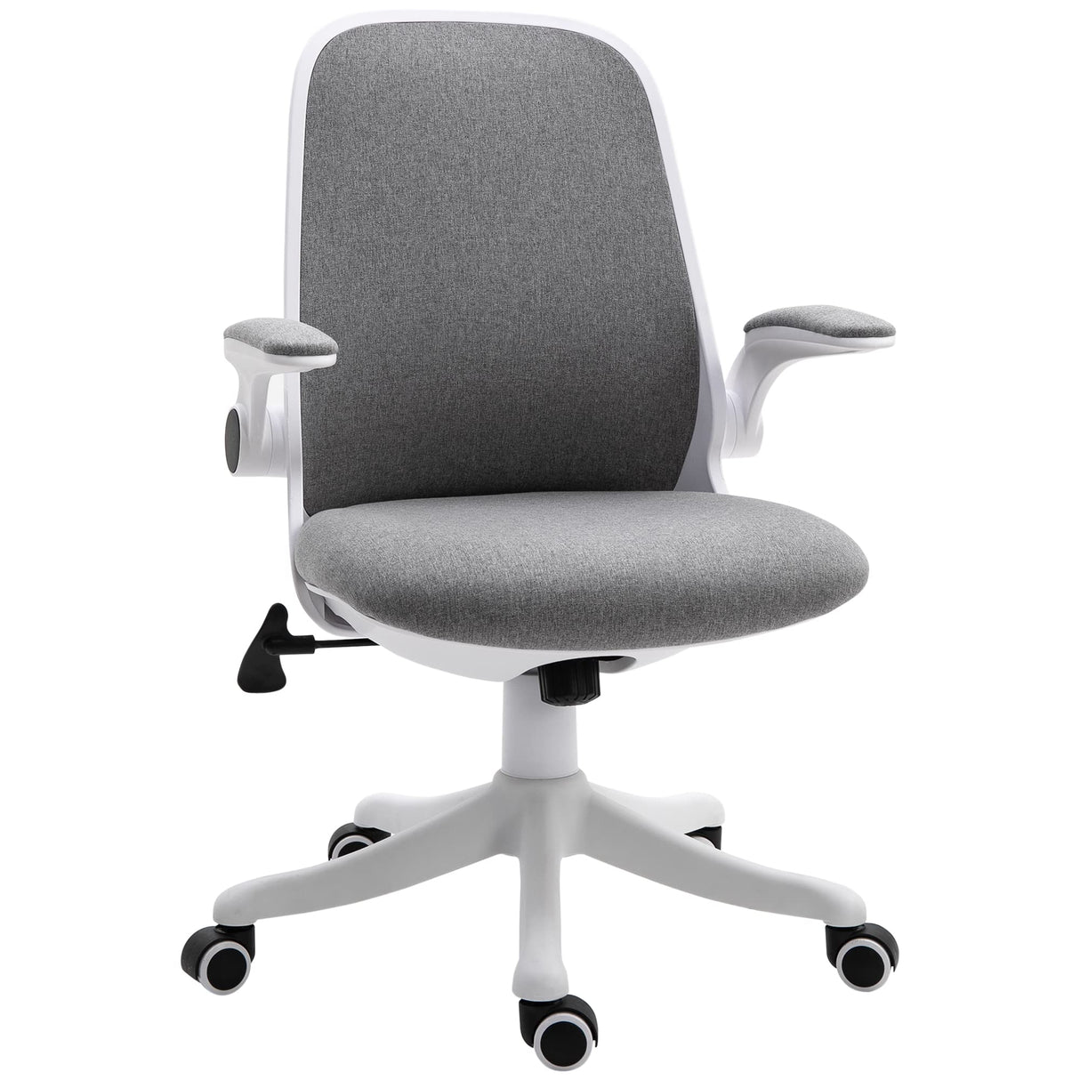 Linen-Touch Fabric Office Chair Swivel Task Chair with Adjustable Lumbar Support