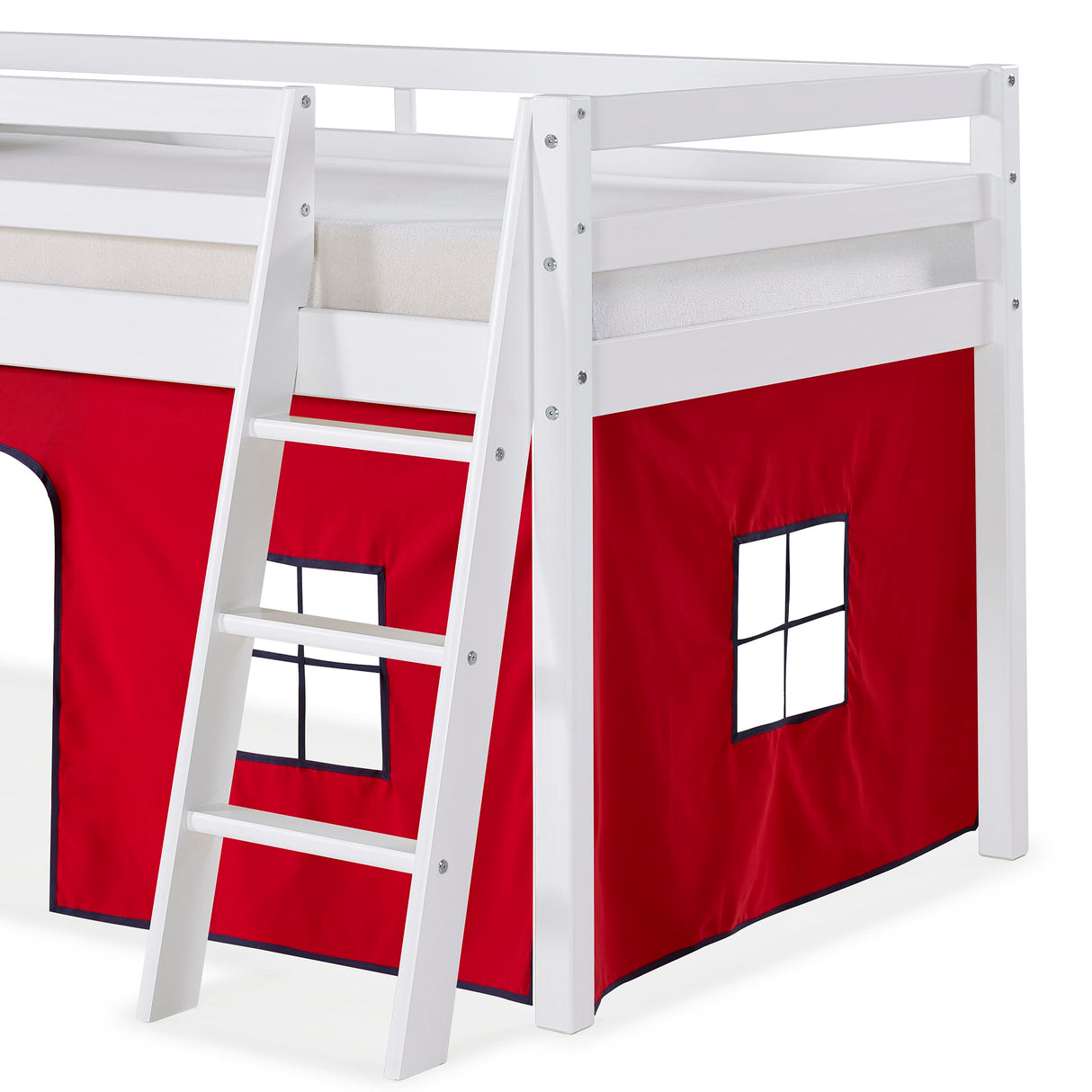Junior Loft - White with Red and Blue Tent