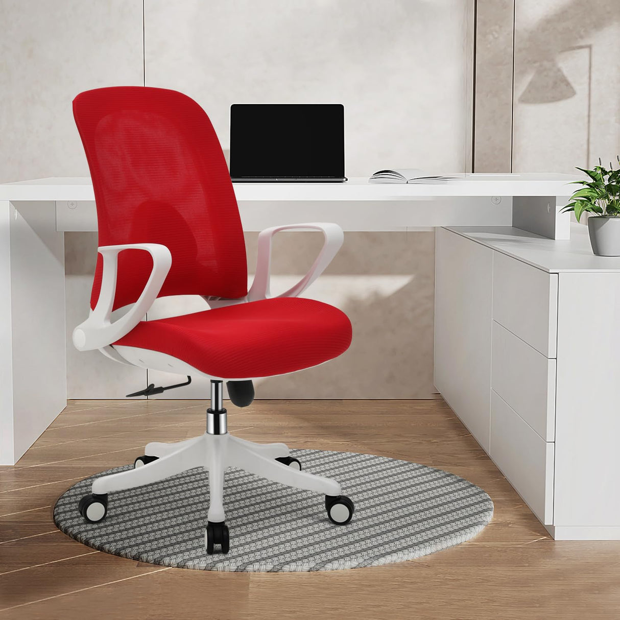 Ergonomic Mesh Office Chair with Lumbar Support and Flip-up Arms