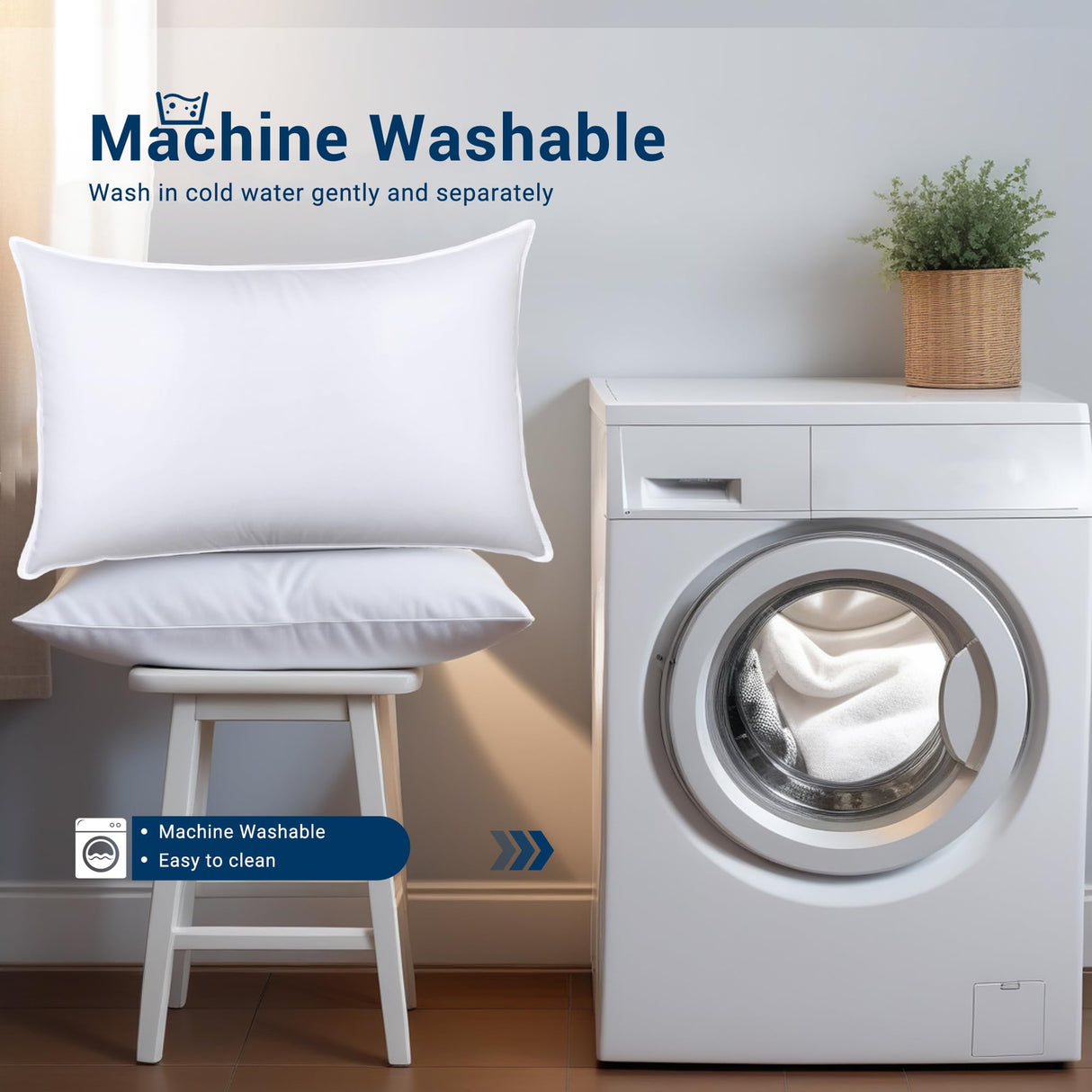 Yuexiu Pillows Standard Size Set of 2, Cooling and Supportive Hotel Quality Pillows for Side, Back and Stomach Sleepers, Luxury Fluffy Down Alternative Plump Filling Soft Bed Pillows for Sleeping