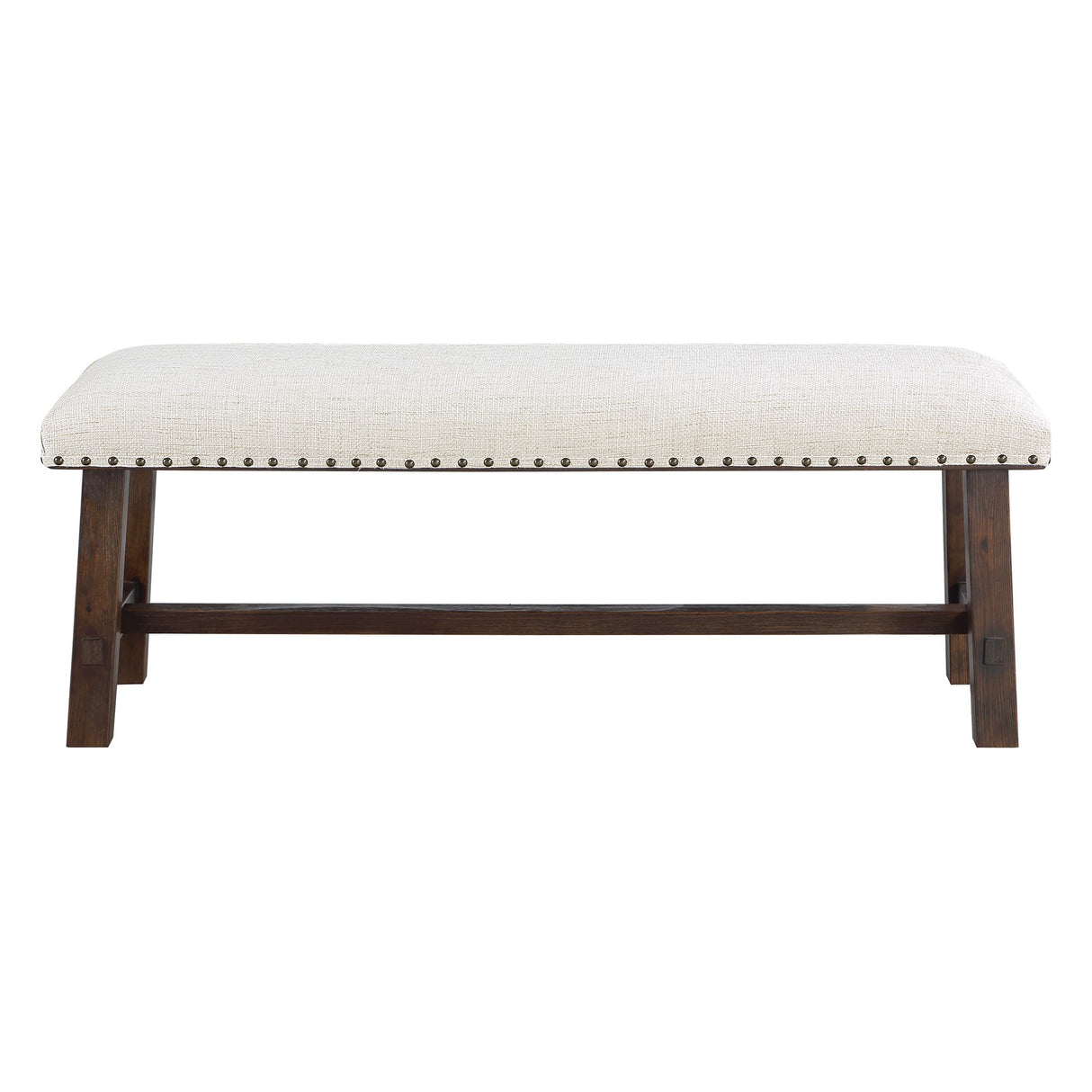 Home Furnishings Callen Bench with Antique Bronze Nailhead Trim