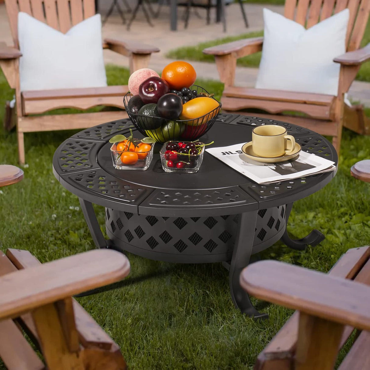 Fire Pit,36" Outdoor Wood Burning Fire Pit - Bircata