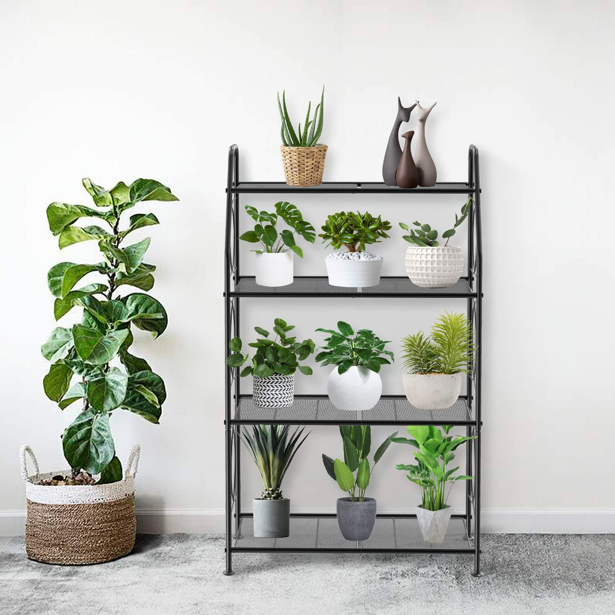 VyGrow 4-Tier Heavy-Duty Metal Plant Stand