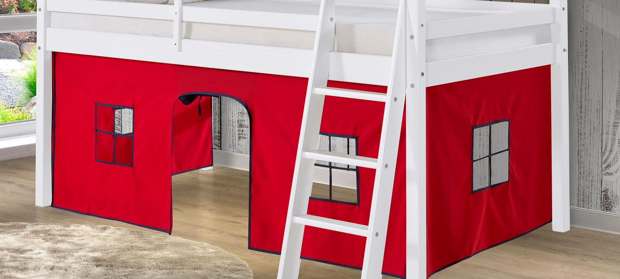 Junior Loft - White with Red and Blue Tent