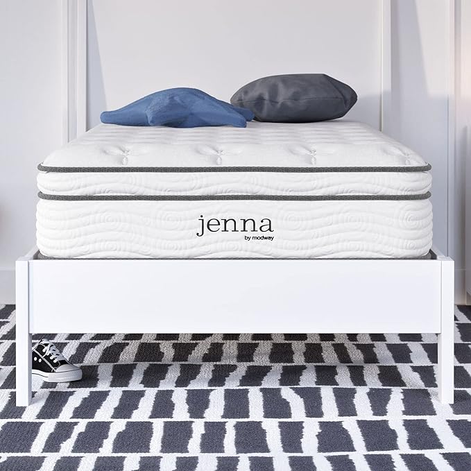 Jenna Innerspring and Foam Mattress-10-Year Warranty, Queen, White
