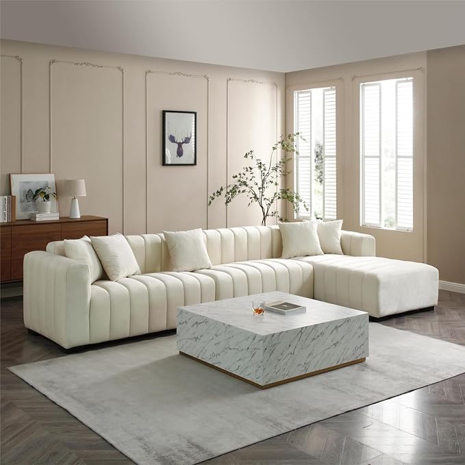 3 Piece Sectional Sofa 111.5" Set Living Room Furniture Set, Modern Couch