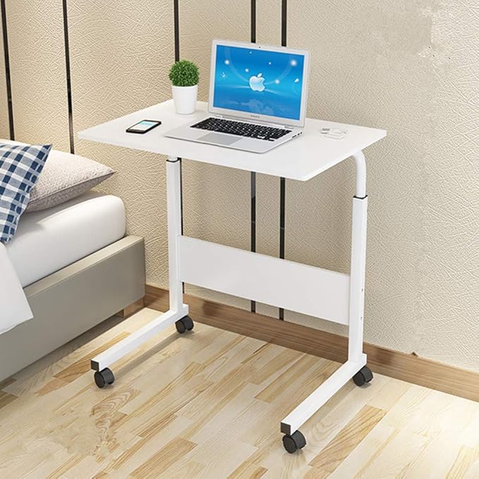 RollMate Rolling Sofa Side Table with Wheels – Adjustable Laptop & Snack Desk