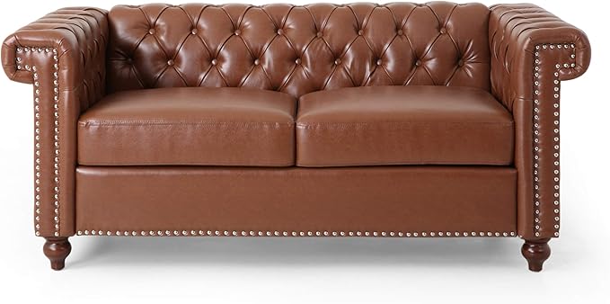 Christopher Knight Home Brinkhaven Love Seats, Midnight Blue + Dark Brown