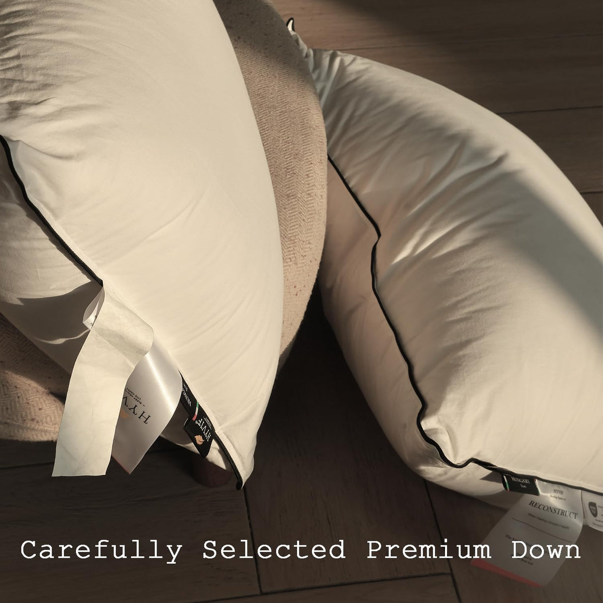 Luxury High Fill Power Down Pillow 700Fill, Breathable Cotton Shell