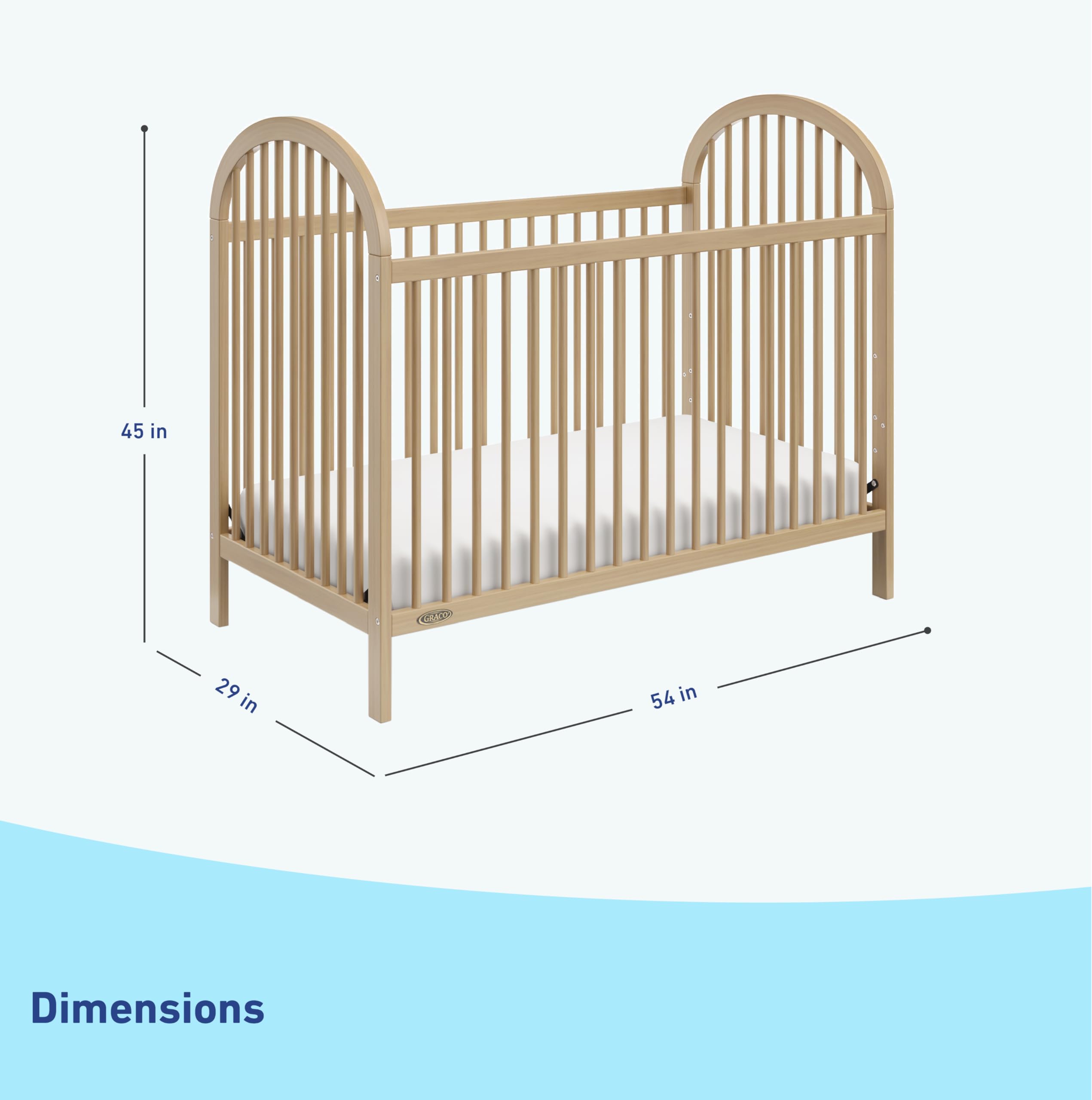 Olivia 3-in-1 Convertible Crib (Driftwood) – GREENGUARD Gold Certified