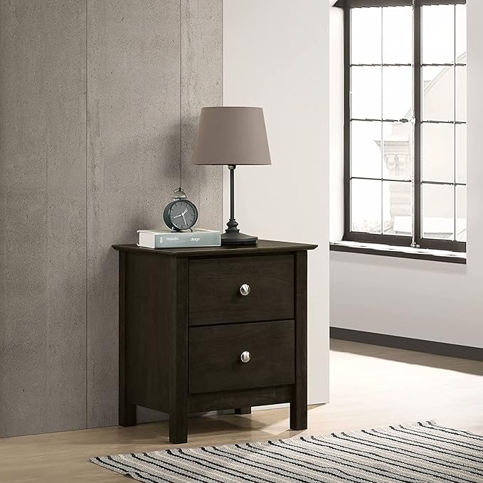 Gemini Solid Wood Two Drawer Nightstand